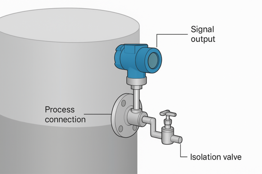 Schematic Diagram of Flange Pressure Transmitter.png