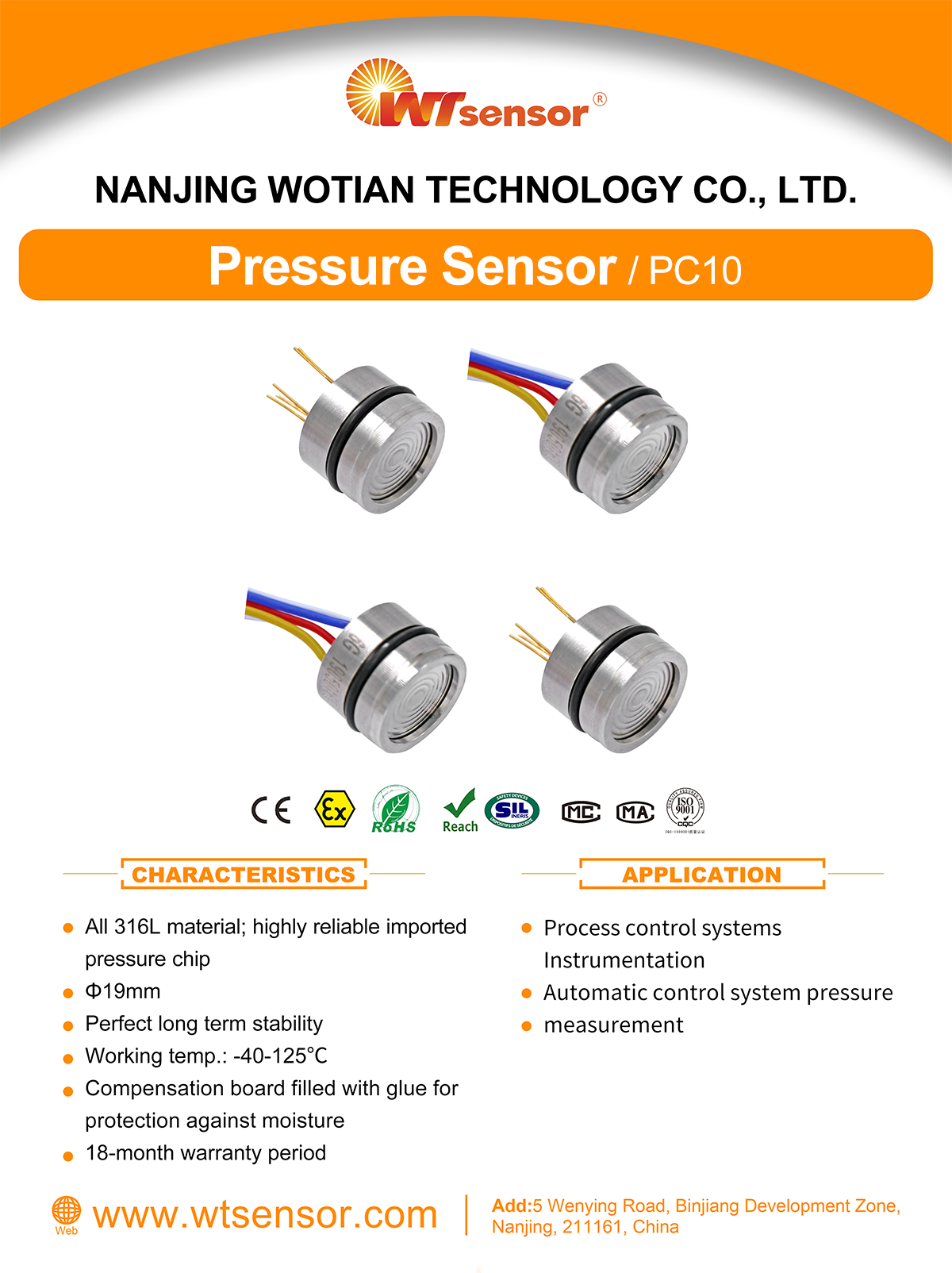 PC10 Silicon Piezoresistive Pressure Sensor Core Solution PC10 Silicon Piezoresistive Pressure Sensor Core Solution