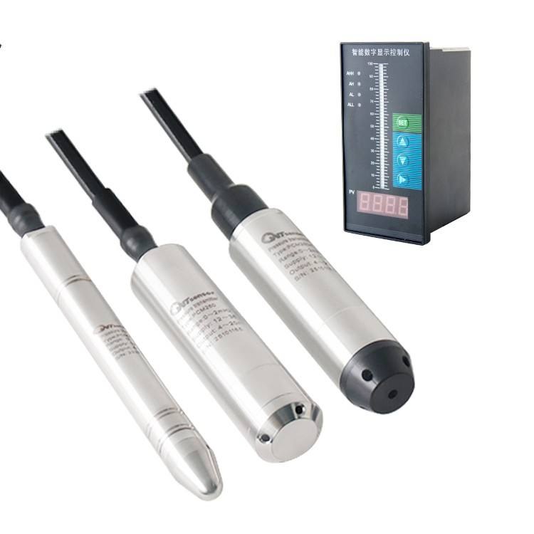 Submersible level transmitters with cable termination and display controller